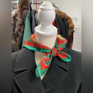 Set 2 Vintage Christmas scarves & 1 Vintage Christmas Bears scarf